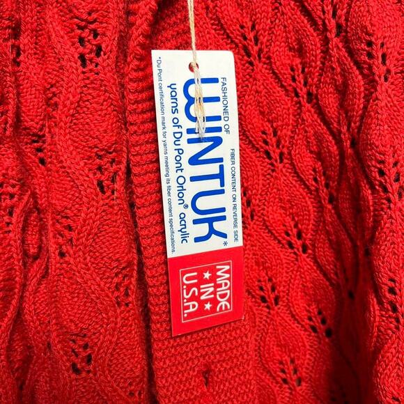 Deadstock 1960s knit cardigan Red Women's Medium - Picture 3 of 8